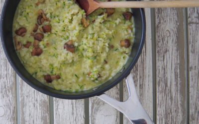 Risotto med squash og svampe – kogt med parmesanskorper